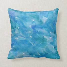 Waterverf in Cool Blues Kussen
