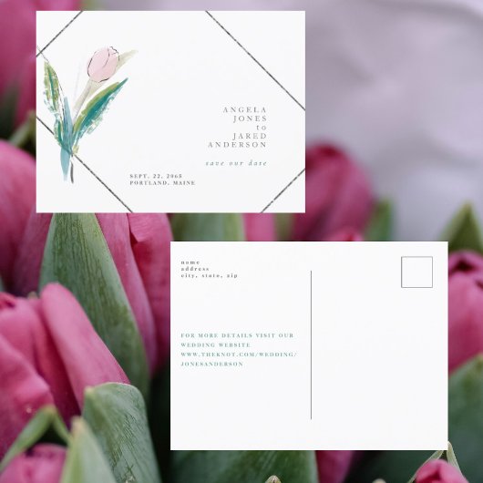 Waterverf in de lente briefkaart