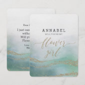 Waterverf in de oceaan zal je mijn Bloemenmeisje z Kaart (Voorkant / Achterkant)