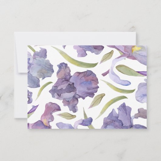 Waterverf in de tuin Iris Floral Spring Dank u Bedankkaart (Achterkant)
