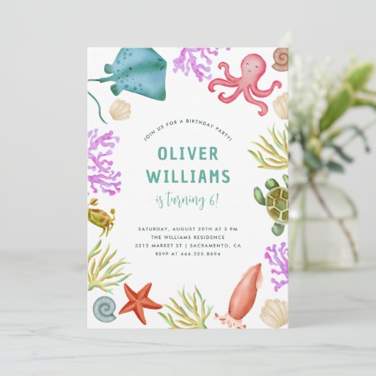 Waterverf in de Zee Kaart (Staand voorkant)