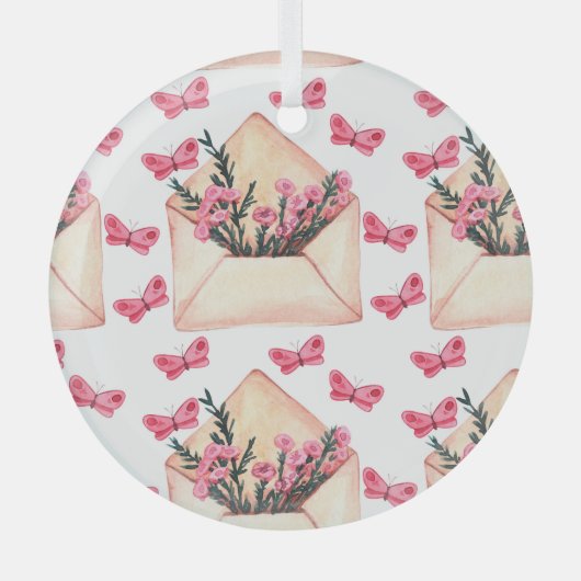 Waterverf in enveloppen: naadloos motief glas ornament (Voorkant)