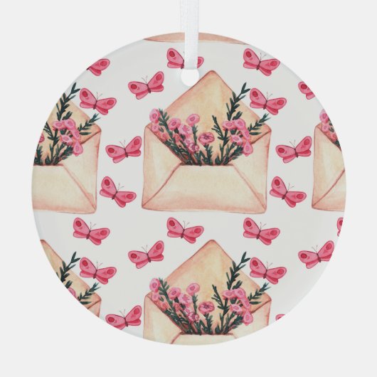 Waterverf in enveloppen: naadloos motief glas ornament (Achterkant)