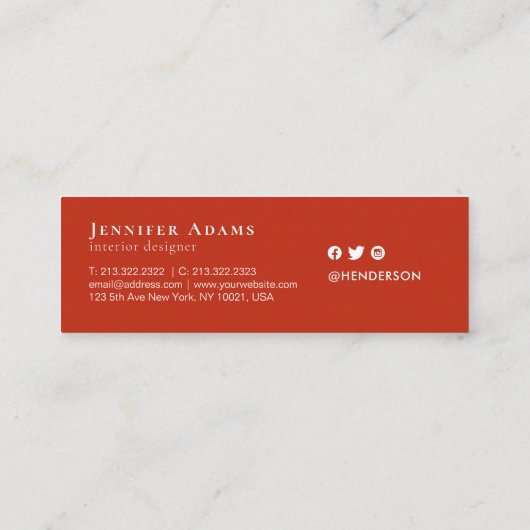 Waterverf in gouden kleur mini visitekaartje (Achterkant)