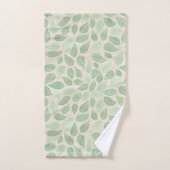 Waterverf in groen en beige bad handdoek (Handdoek)