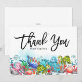 Waterverf in het kader van de partij Zee van Birth Bedankkaart (Voorkant / Achterkant)