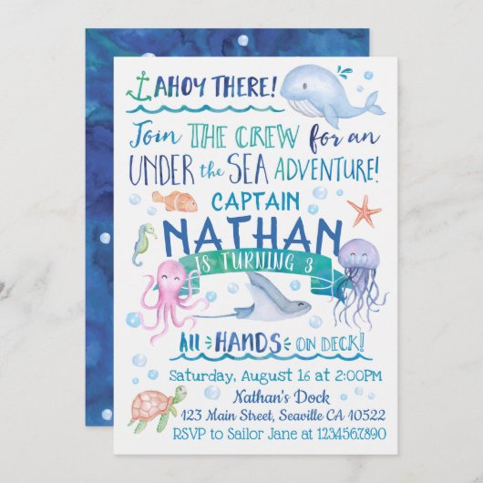 Waterverf in het kader van de uitnodiging van het (Voorkant / Achterkant)