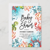 Waterverf in het kader van het Zee Friends Baby sh Kaart (Voorkant)