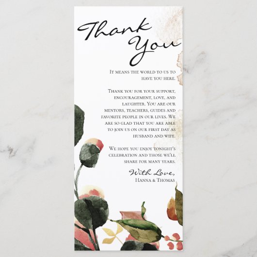 Waterverf in het najaar menu (Voorkant)