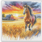 Waterverf in het tarweveld sticker (Voorkant)