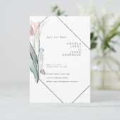 Waterverf in het voorjaar save the date (Staand voorkant)