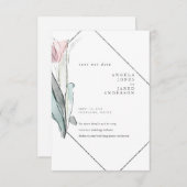 Waterverf in het voorjaar save the date (Voorkant / Achterkant)