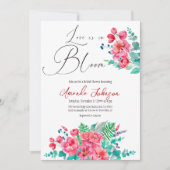 Waterverf in het Vrijgezellenfeest Bloom Greenery  Kaart (Voorkant)