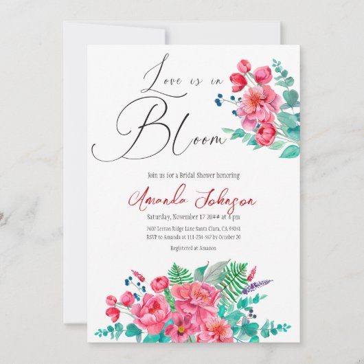 Waterverf in het Vrijgezellenfeest Bloom Greenery  Kaart (Voorkant)