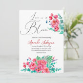 Waterverf in het Vrijgezellenfeest Bloom Greenery  Kaart (Staand voorkant)