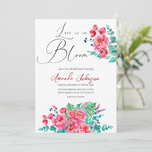 Waterverf in het Vrijgezellenfeest Bloom Greenery  Kaart (Staand voorkant)