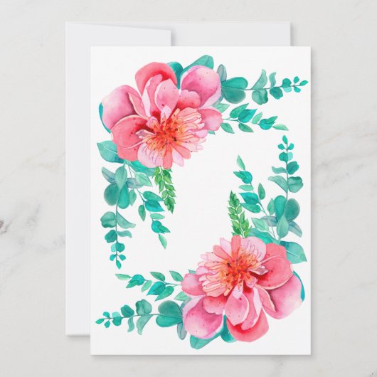 Waterverf in het Vrijgezellenfeest Bloom Greenery Kaart (Achterkant)