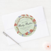 waterverf in het wild levende bloemen met klassiek ronde sticker (Envelop)
