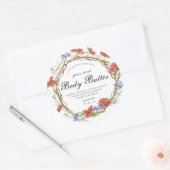 waterverf in het wild levende bloemen met lijm ronde sticker (Envelop)