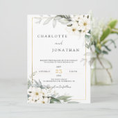 Waterverf in het wit en het geslacht Floral Elegan Kaart (Staand voorkant)