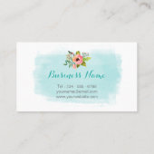 Waterverf in karton Blauwgroen Aqua Blue Visitekaartje (Achterkant)