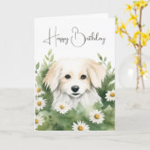 Waterverf in madeliefjes kaart (Gele Bloem)