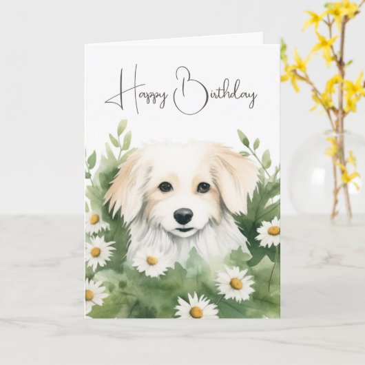 Waterverf in madeliefjes kaart (Gele Bloem)