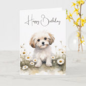 Waterverf in madeliefjes kaart (Gele Bloem)