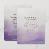 Waterverf in Orchidee zul je mijn Bloemenmeisje zi Kaart (Voorkant / Achterkant)