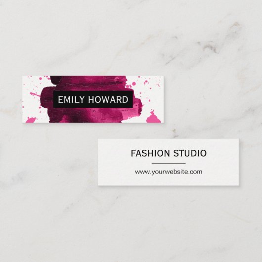 Waterverf in penseelvorm mini visitekaartje (Voorkant / Achterkant)