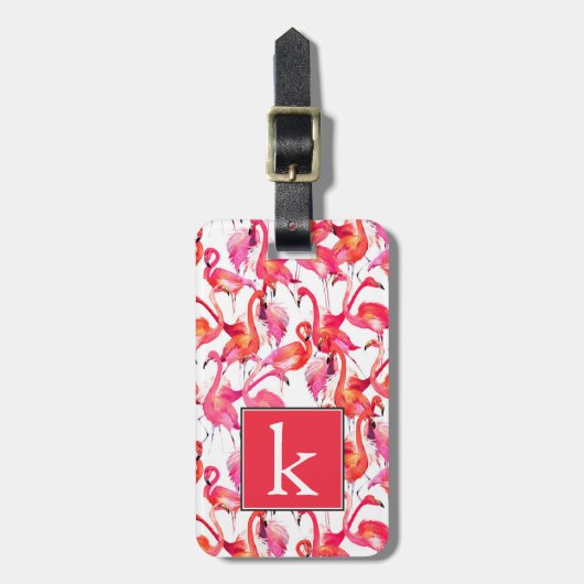 Waterverf in Waterverven | Monogram Bagagelabel (Voorkant verticaal)