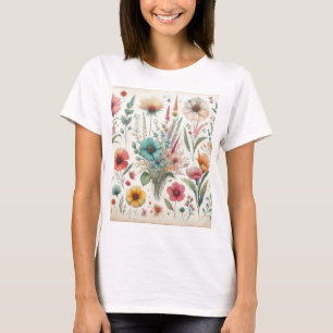 Waterverf in zachte pastelkleuren t-shirt