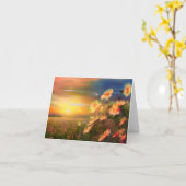 Waterverf in zonsondergang aanpasbaar kaart (Gele Bloem)