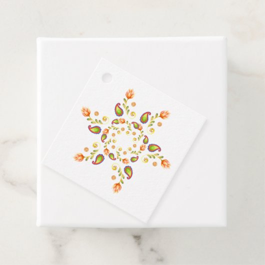 Waterverf Indian Paisley Bedankjes Labels (In situ)