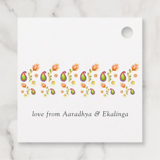 Waterverf Indian Paisley Bedankjes Labels (Achterkant)