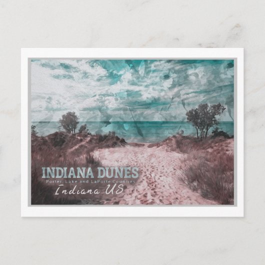 WATERVERF INDIANA DUNES - VERENIGDE STATEN INDIANA BRIEFKAART (Voorkant)