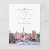 Waterverf Indianapolis Indiana Skyline City Briefkaart (Voorkant)