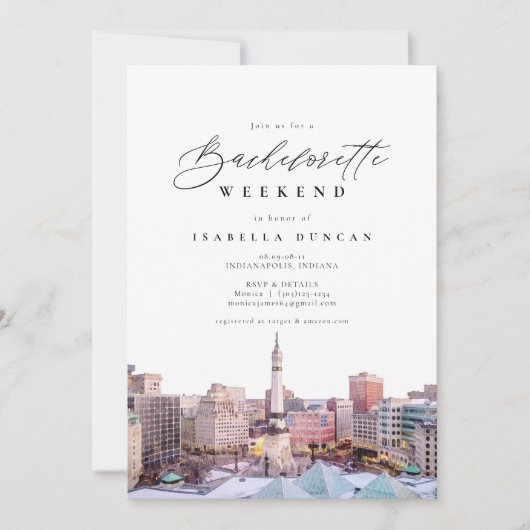 Waterverf Indianapolis Indiana Skyline City Kaart (Voorkant)