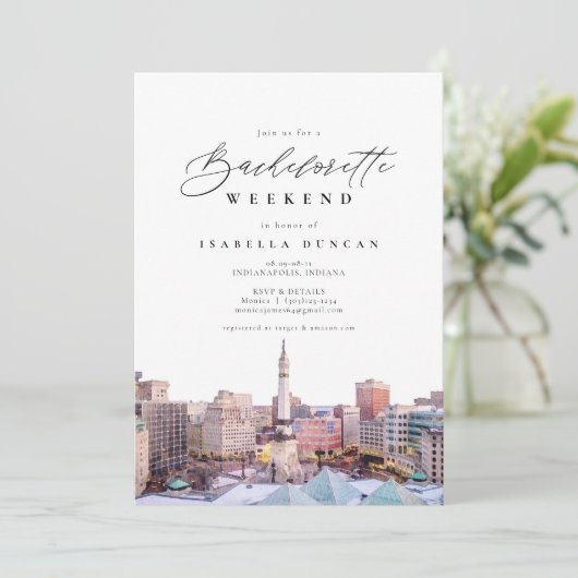 Waterverf Indianapolis Indiana Skyline City Kaart (Staand voorkant)