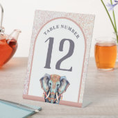 Waterverf Indiase bruiloft olifant tafel nummer Reclamebord Met Voetstuk (Insitu)