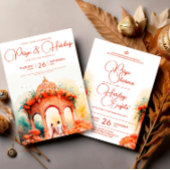 Waterverf Indiase bruiloft Sjabloon, Mandap Sikh Kaart