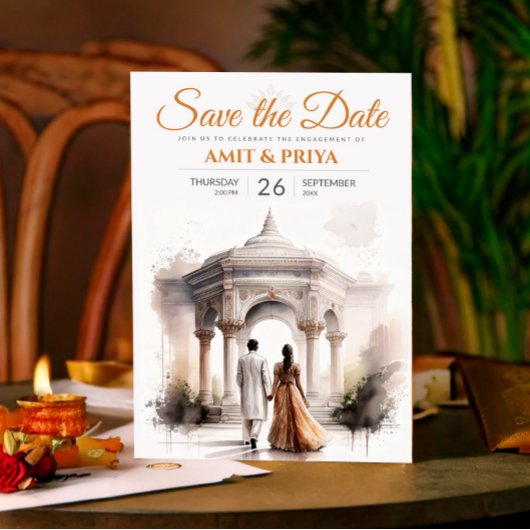 Waterverf Indiase bruiloft Sjabloon, Mandap Sikh Kaart