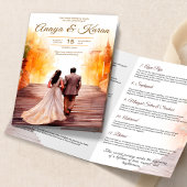 Waterverf Indiase huwelijksprogramma Hindoe Ceremo