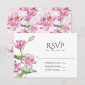 Waterverf Indiase Lotus Flower RSVP Kaartje (Voorkant / Achterkant)