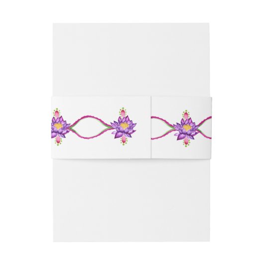 Waterverf Indiase Lotus Flower Uitnodigingen Wikkel (Achterkant Voorbeeld)