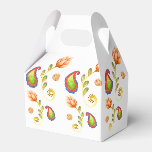 Waterverf Indiase Paisley Bedankdoosjes (Voorkant Zijde)