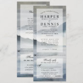 waterverf Indigo Bergen bruiloft uitnodigen w RSVP Kaart (Voorkant / Achterkant)