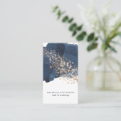 Waterverf Indigo blauw en goud Visitekaartje (Staand voorkant)