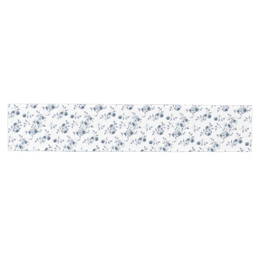 Waterverf Indigo Blue Floral Table Runner Medium Tafelloper (Horizontaal)