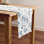 Waterverf Indigo Blue Floral Table Runner Medium Tafelloper (Voorbeeld)